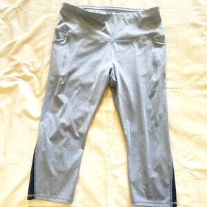 All In Motion Ladies Athletic Gym Pants XXL  Gray Pockets Black Mesh